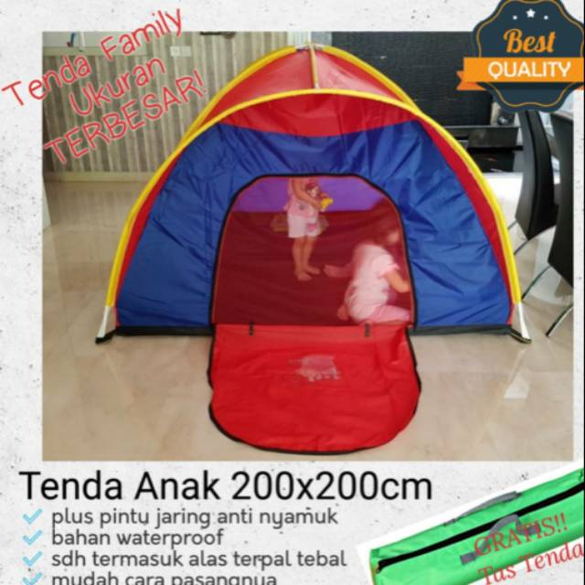 TENDA MAINAN PIPA ANAK2/MOTIF CARTON |TENDA CAMPING 200CM X200CM