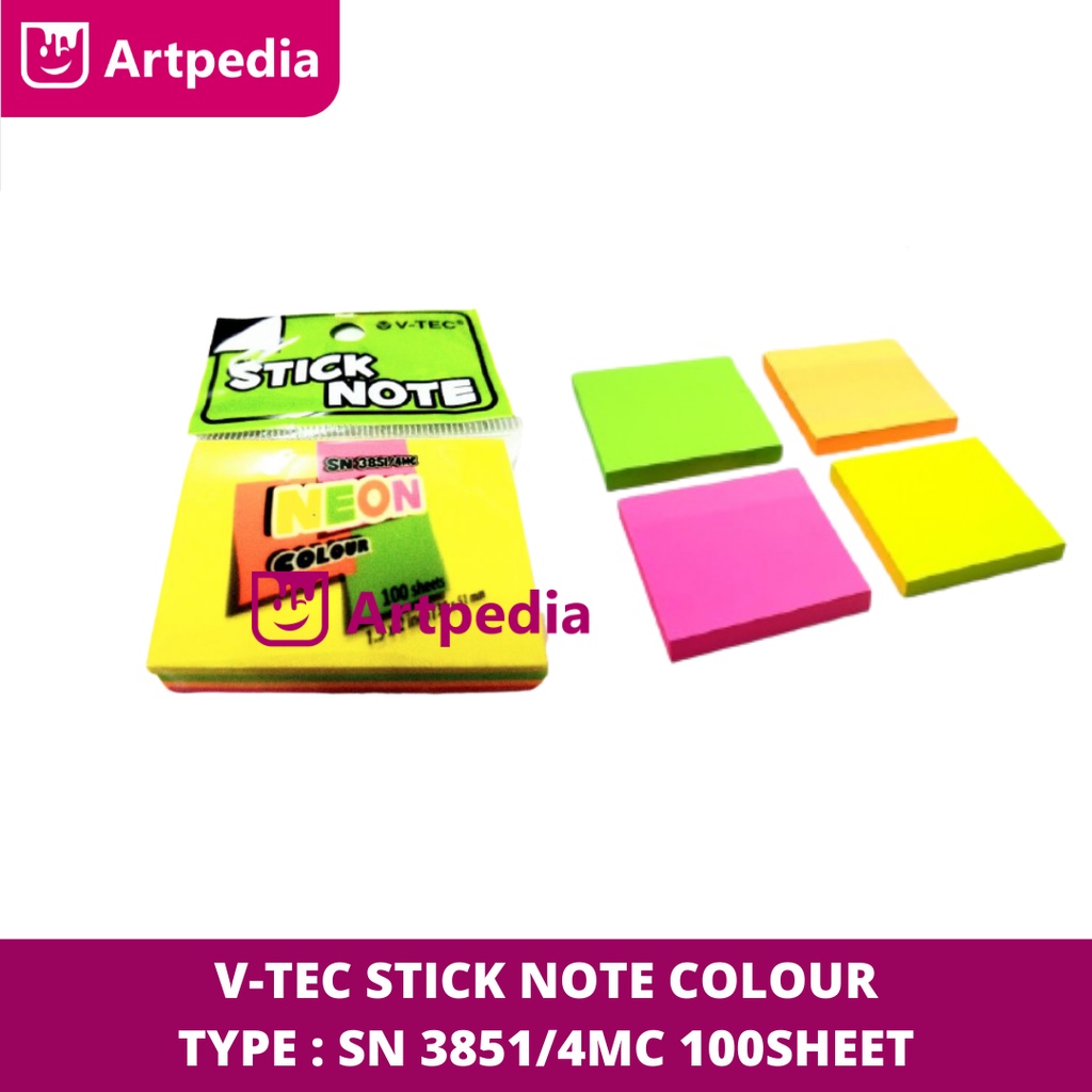 

Stick Note V-TEC SN-3851 (38X51mm) / sticky Note satu warna dan 4warna