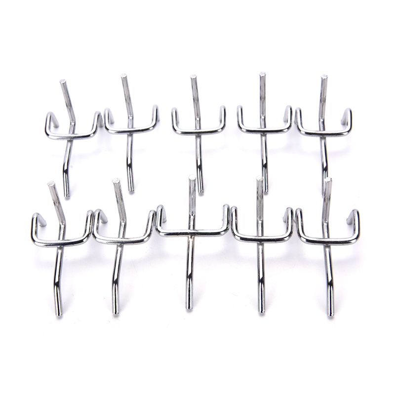 【Theredsunrisesiwy.id】10pc Metal Peg Board Pegboard Hooks Garage Work Shop Storage Display Steel