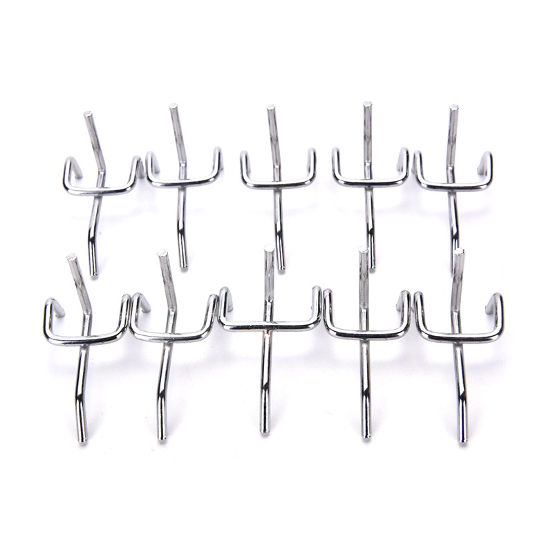 【Theredsunrisesiwy.id】10pc Metal Peg Board Pegboard Hooks Garage Work Shop Storage Display Steel