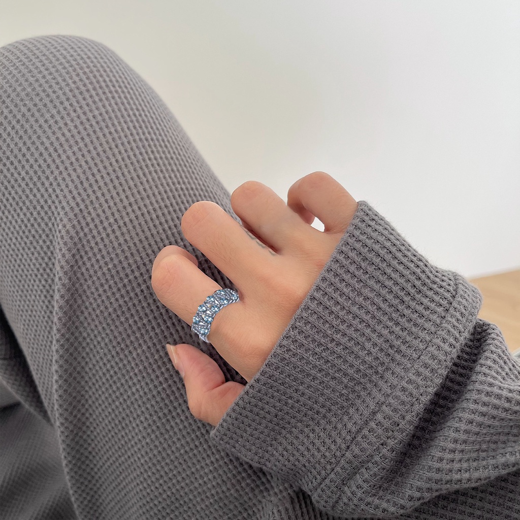 Hu Hu Hu Hu Hu Alat Bantu Pasang Kacamata♡ Cincin Bentuk V Geometris Model Hollow Out Untuk Wanita