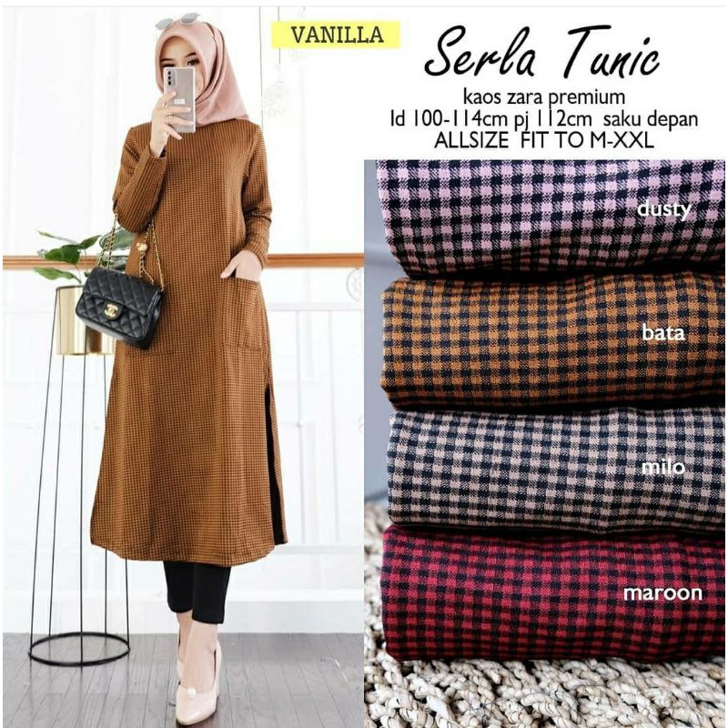 Saika Tunik 4 / Serla Tunic - Tunik Kaos Zara Premium LD100 / 191-5728