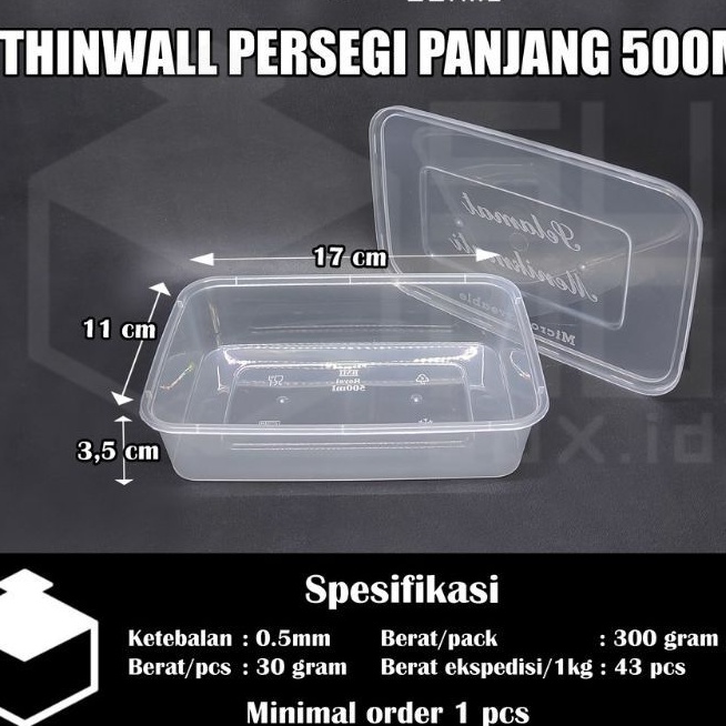 Thinwall Storage Kotak Makan Anti Panas Microwave 500Ml