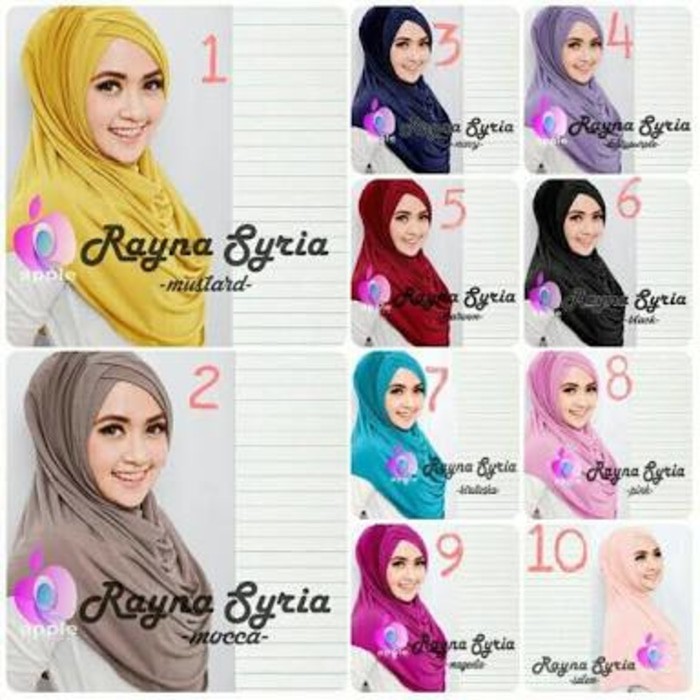 Hijab Jilbab Instan Syria Rayna / Hijab/ Jilbab Syari Simpel Motif Segi Empat Murah Muslim Wanita