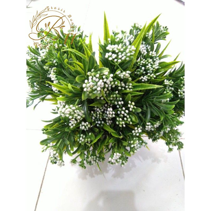 Daun Pikok putih plastik daun taman artificial peacock