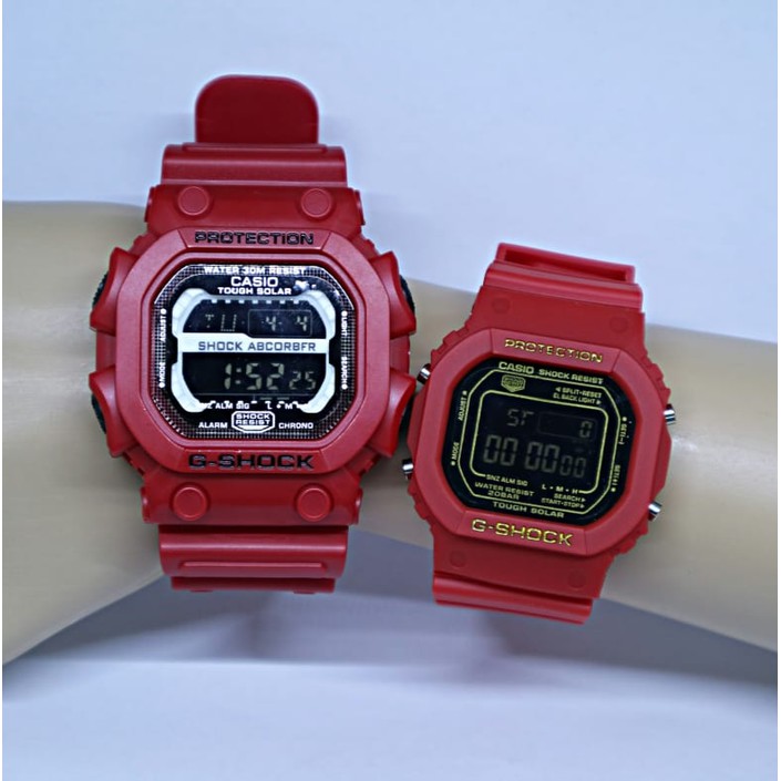 BESTSELLER COUPLE JAM TANGAN CASIO G-SHOCK GX 56 & GLS 5600 RED MAROON
