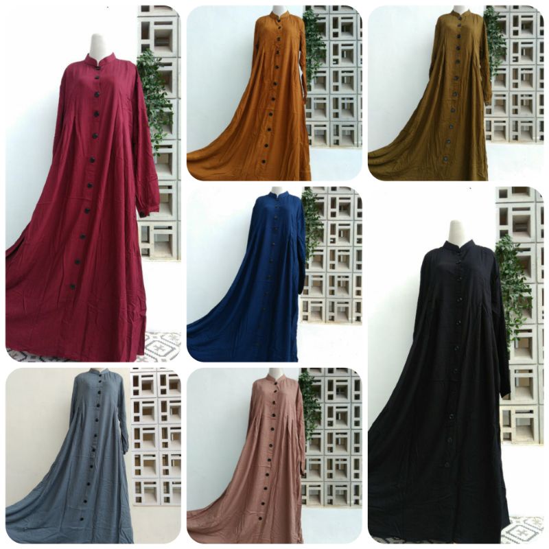 GAMIS TWILL POLOS FLOI KANCING DEPAN LENGAN KARET