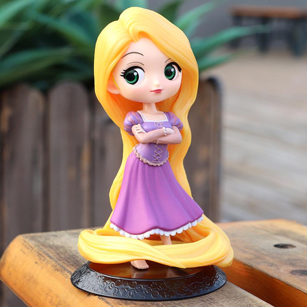 Lanfy Action Figure Anime Q Posket Belle Anna Elsa Princess Snow White Patung Mainan Boneka Putri