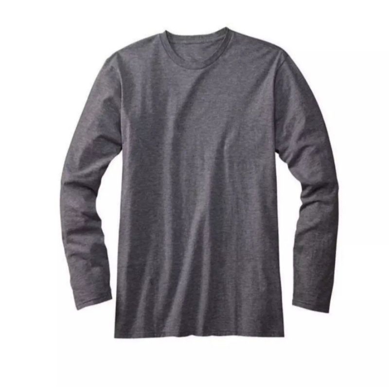 Kaos Polos Lengan Panjang 24s - Abu Misty Tua