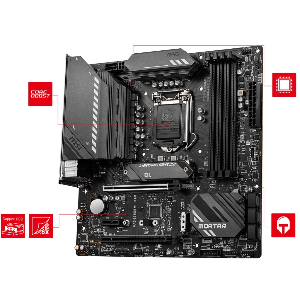 MSI MAG B560M MORTAR (Socket Intel LGA 1200, Gen11, Gen 10) NAMPOLL GAN