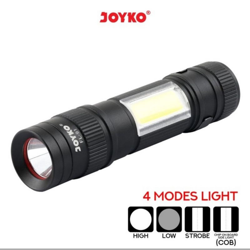 Senter LED Joyko FL-91 / Flashlight Senter Terang Ori Joyko LED FL91