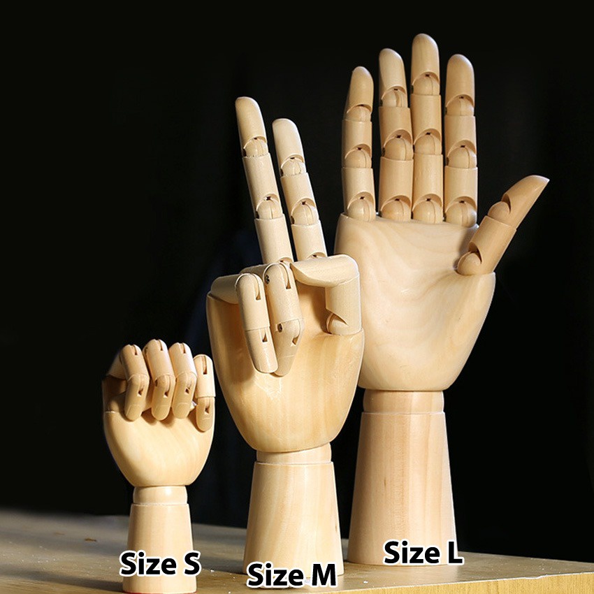 manekin tangan kayu / wooden hand / patung jari tangan