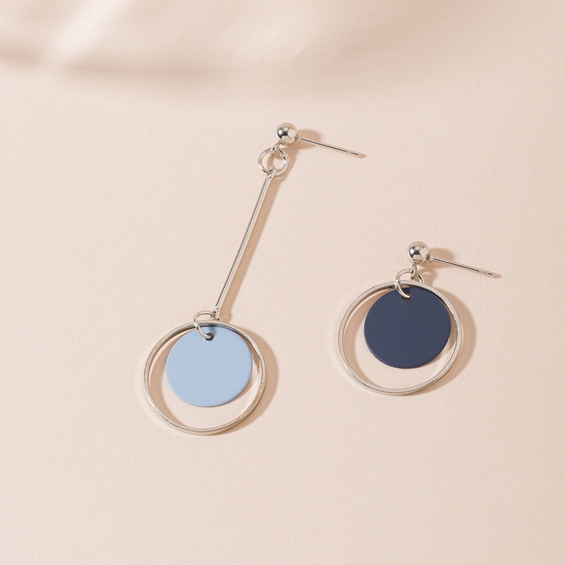 Anting Tusuk Gantung temperament Bahan Sterling silver 925 Desain Geometri Gaya Simple Untuk Wanita