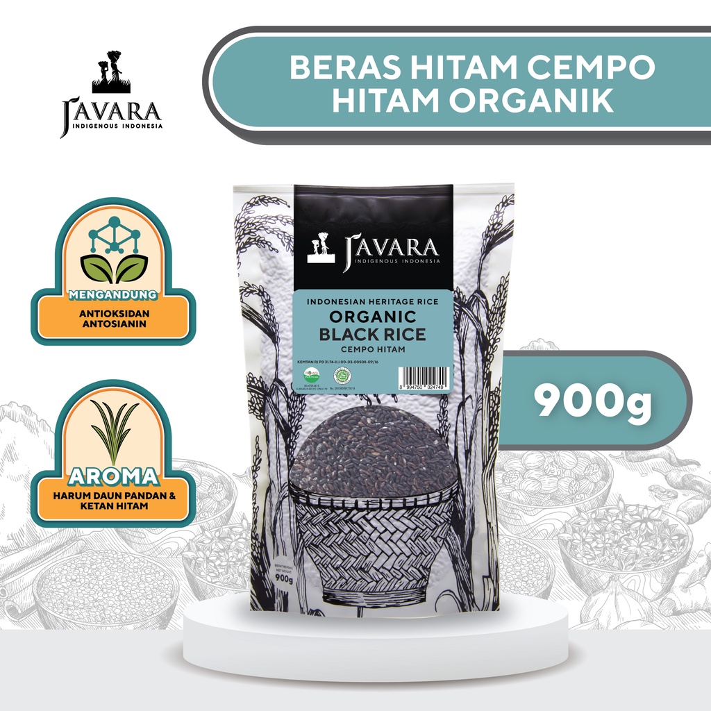 

Javara Cempo Hitam Unpolished Rice - Beras Hitam Cempo Hitam 900g