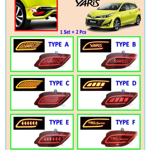 [Eksterior Mobil] lampu reflektor bumper belakang all new yaris 2018