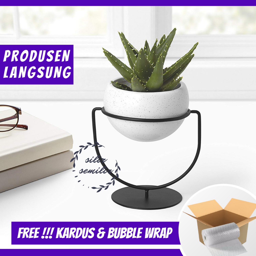 SMF031 dekorasi rak standing pot bunga hias hiasan plastik bahan besi susun rumah kamar minimalis