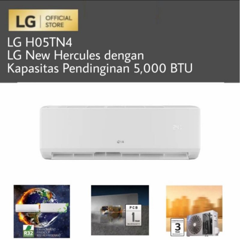 AC LG 1/2 PK H05TN4 NEW HERCULES + INSTALASI PEMASANGAN