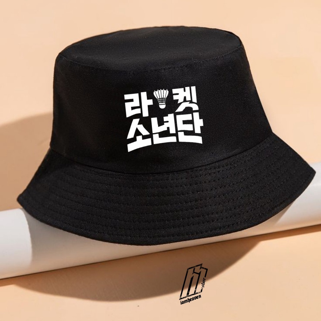 Topi Bucket  Korea Racket Boys Drakor Kdrama Buckethat Wanita Pria Unisex Badminton Bulutangkis