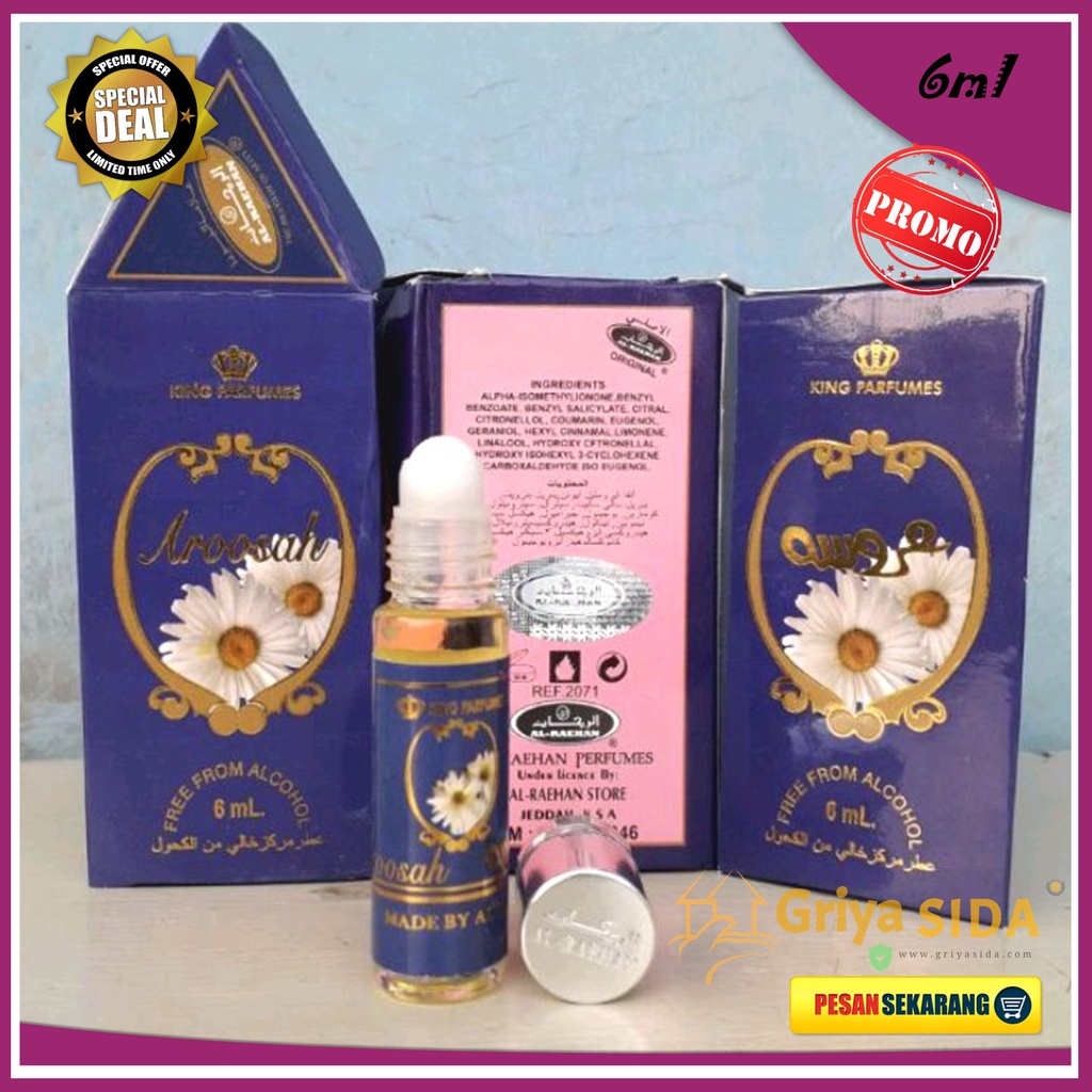 Parfum Aroosah 6ml alraehan aroma AROSAH al raehan mirip al rehab parfum Harga grosir PROMO!!