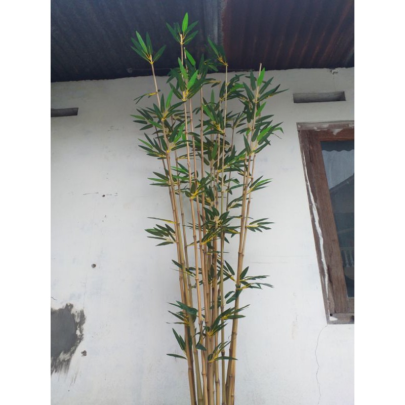 1 bambu cendani lurus 2m DAUN BAMBU ARTIFICIAL