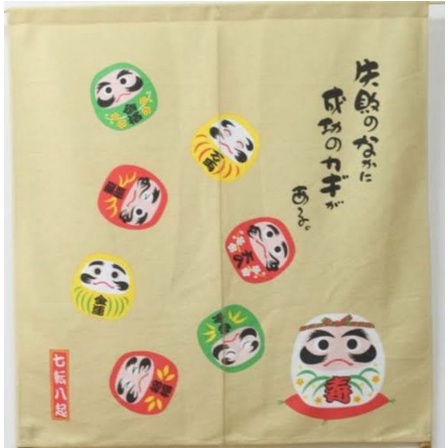 NOREN TIRAI JEPANG DARUMA INTERIOR ASIA JAPAN STYLE MOTIF PRINTING