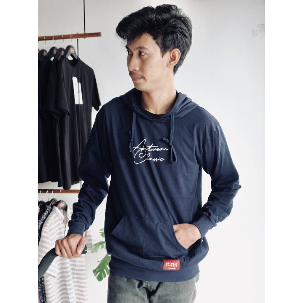 Hoodie Cowok Distro Artwear Classic Jaket Cowok Hoodie ARTHODNAVY02 Hoodie Pria Polos