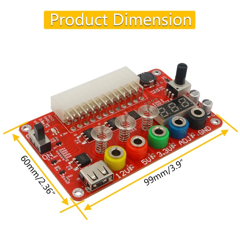 Btsg ATX Papan Breakout Power Supply 24pin Dan Akrilik Untuk Case Kit Untuk w/Adjustabl