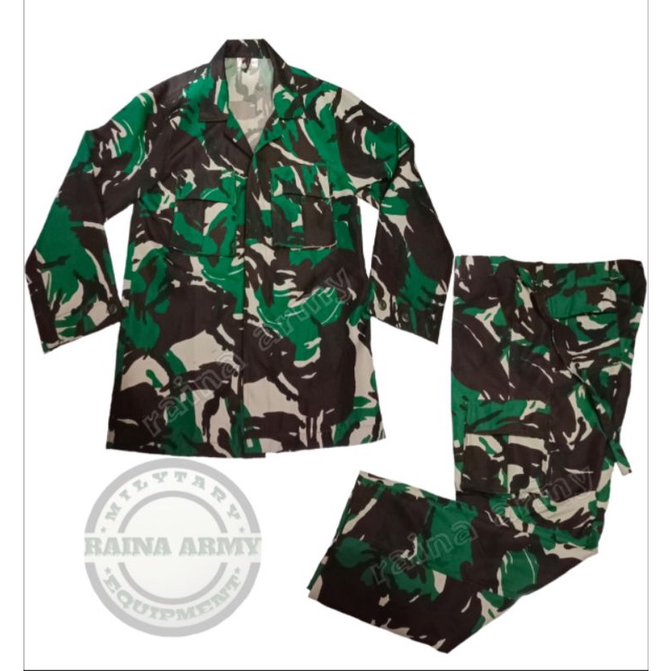 baju pdl pelbet setelan pdl velbet wol loreng hijau malvinas