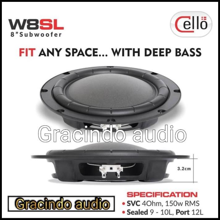Subwoofer Cello 8Inch Slim W8Sl