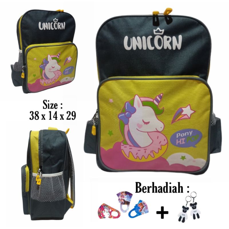 tas anak perempuan - tas ransel anak terbaru - tas sekolah anak BONUS GANTUNGAN TAS LUCU dan masker