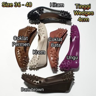 Jelly shoes wedges bara bara sepatu  wanita karet  import 