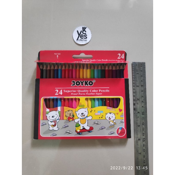 Pensil Warna 24 Warna Panjang Pendek Joyko (isi 24 &amp; 12  Color) ATK Alat Tulis Sekolah Mewarnai Anak