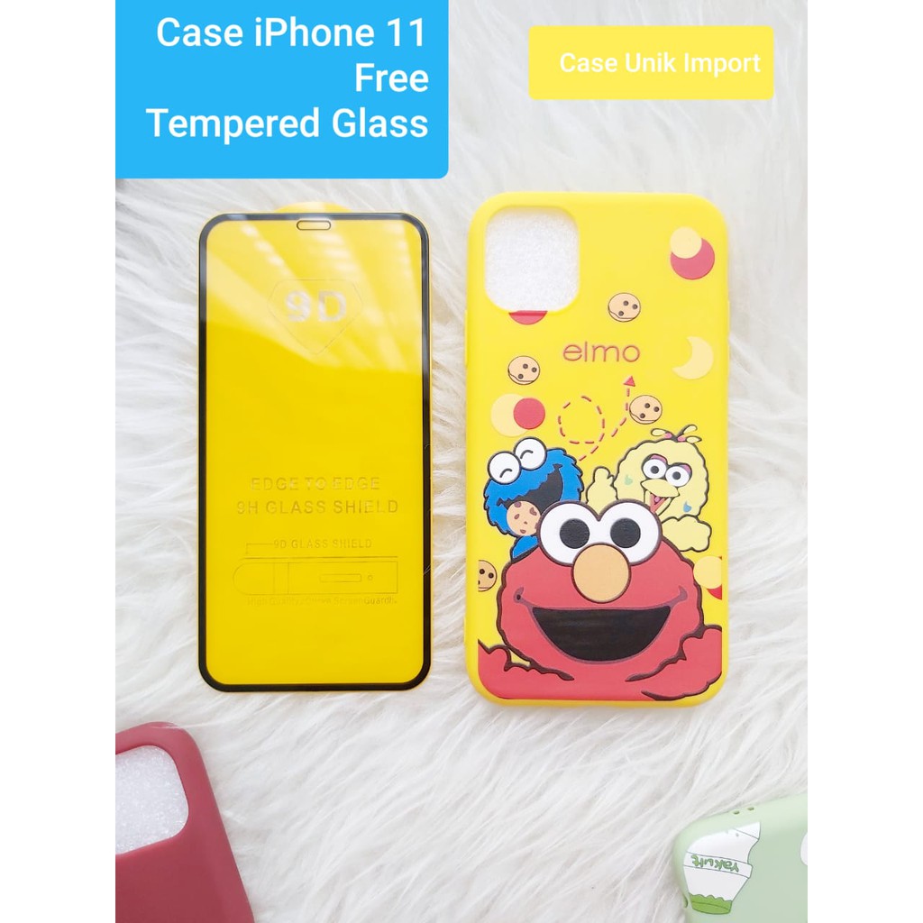 Softcase Elmo iPhone 11 / 6.1 Bonus TG Ready 2 Warna Yellow Blue Free