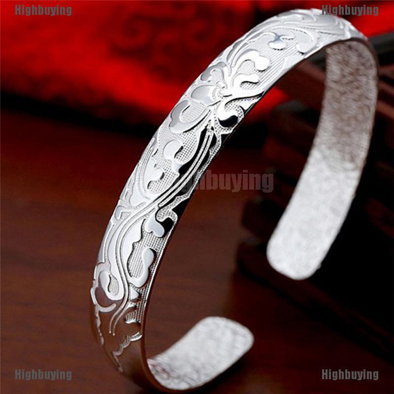 Gelang Bangle Cuff Lapis Silver Untuk Wanita