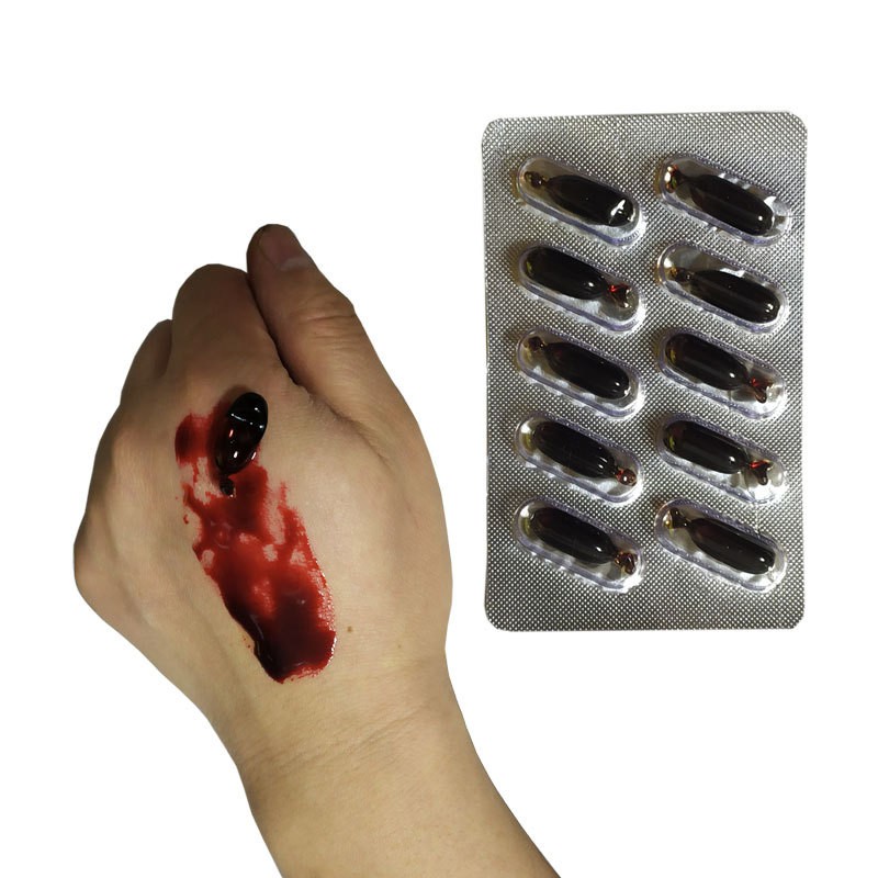 FBP 10 pcs kapsul darah palsu gigit fake blood mainan prank toy READY INDO