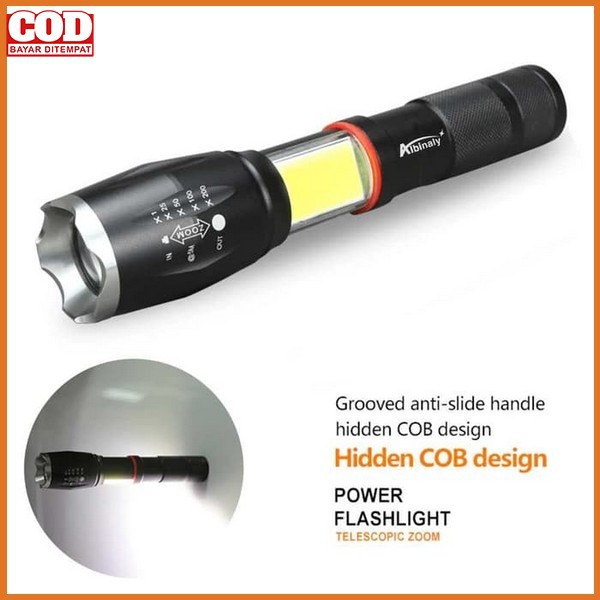 Senter LED XML T6 8000 lumens dengan magnet COB flashlight