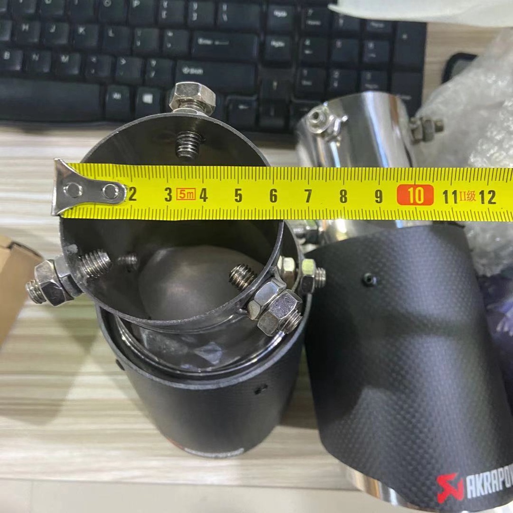 Akrapovic Pipa Knalpot Bahan Serat Karbon Dengan Sudut Bisa Disesuaikan (Inlet 63 / 76mm)