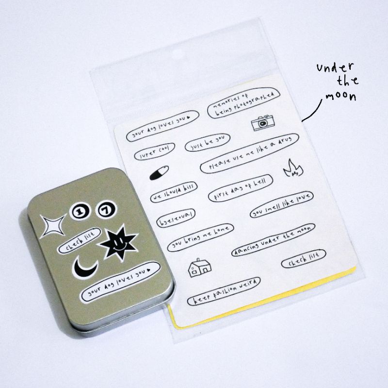 

[underthemoon] sticker quote set for decoration, journaling, bujo
