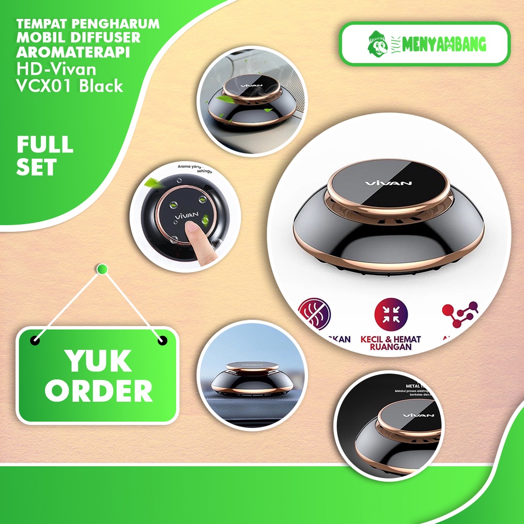 43051 | HD-Vivan VCX01 Black | VIVAN VCX01 Pengharum Pewangi Mobil Aromaterapi Lifting Push Car Arom