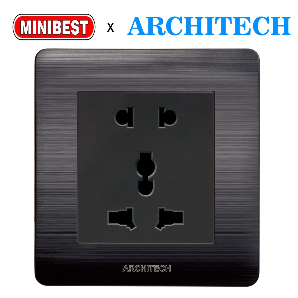 MINIBEST ARCHITECH PLATINUM BLACK / SAKLAR USB / STOP KONTAK COLOKAN B9 NEW 2.3