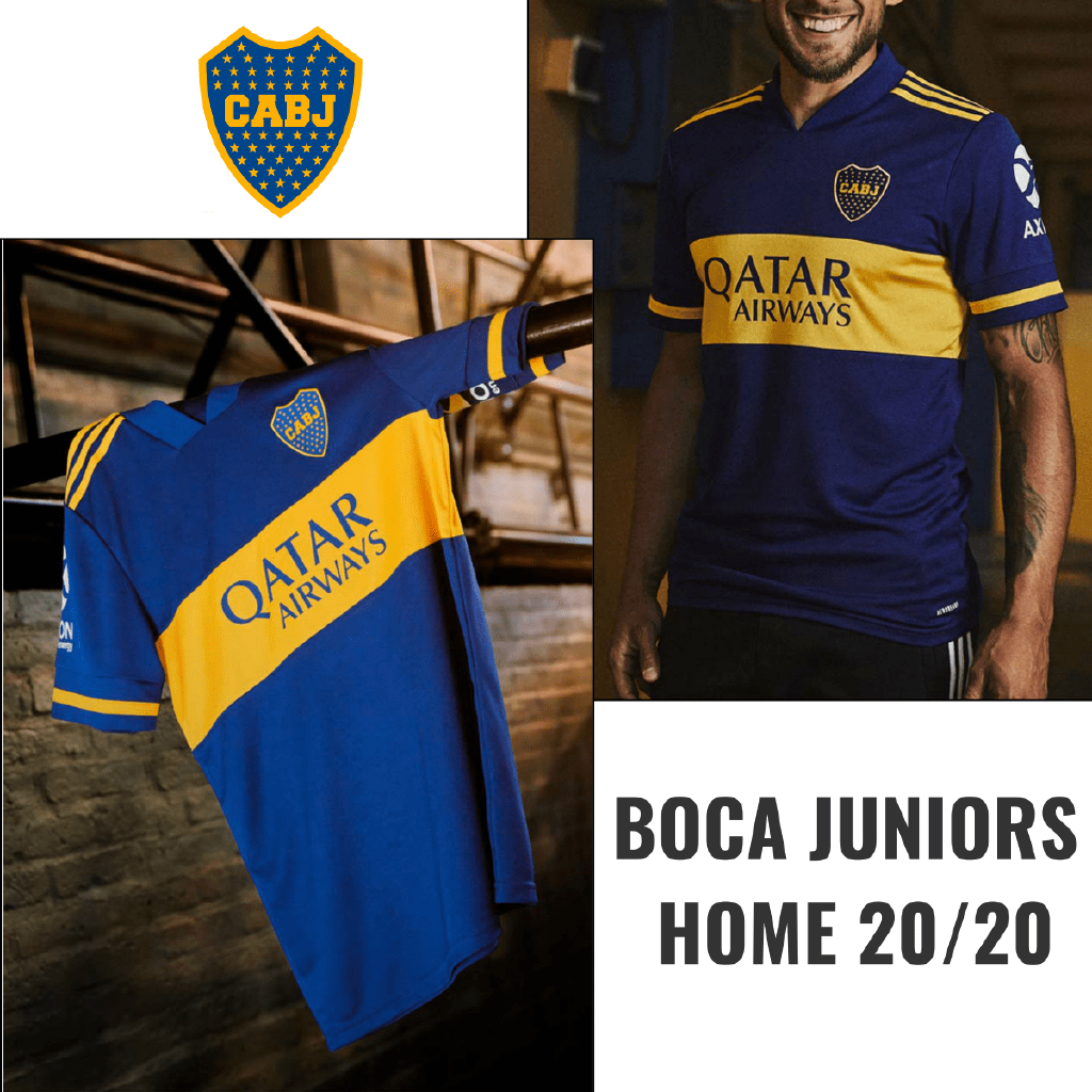 Jersey Sepak Bola Desain Boca Juniors Home 20 21 Untuk Pria Shopee Indonesia