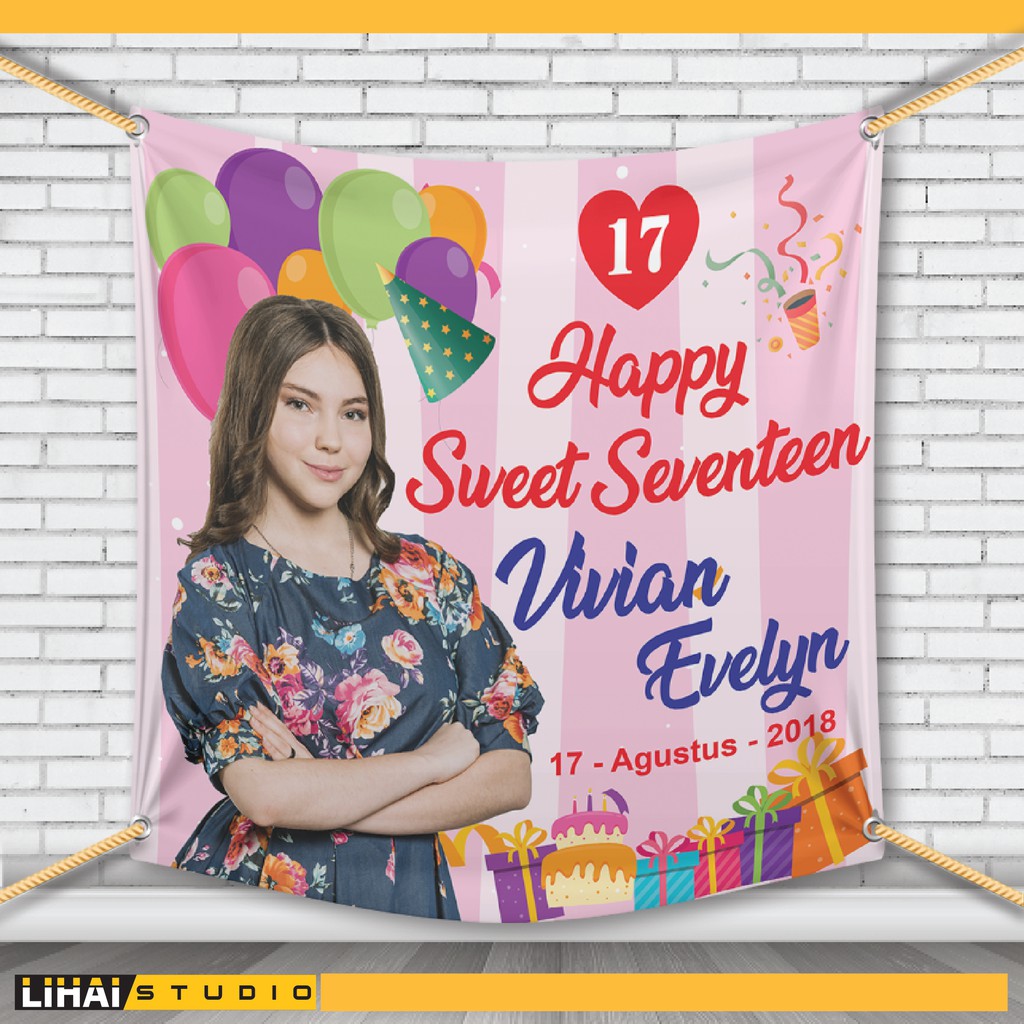 Desain Banner  Ultah Sweet  Seventeen  desain ratuseo com