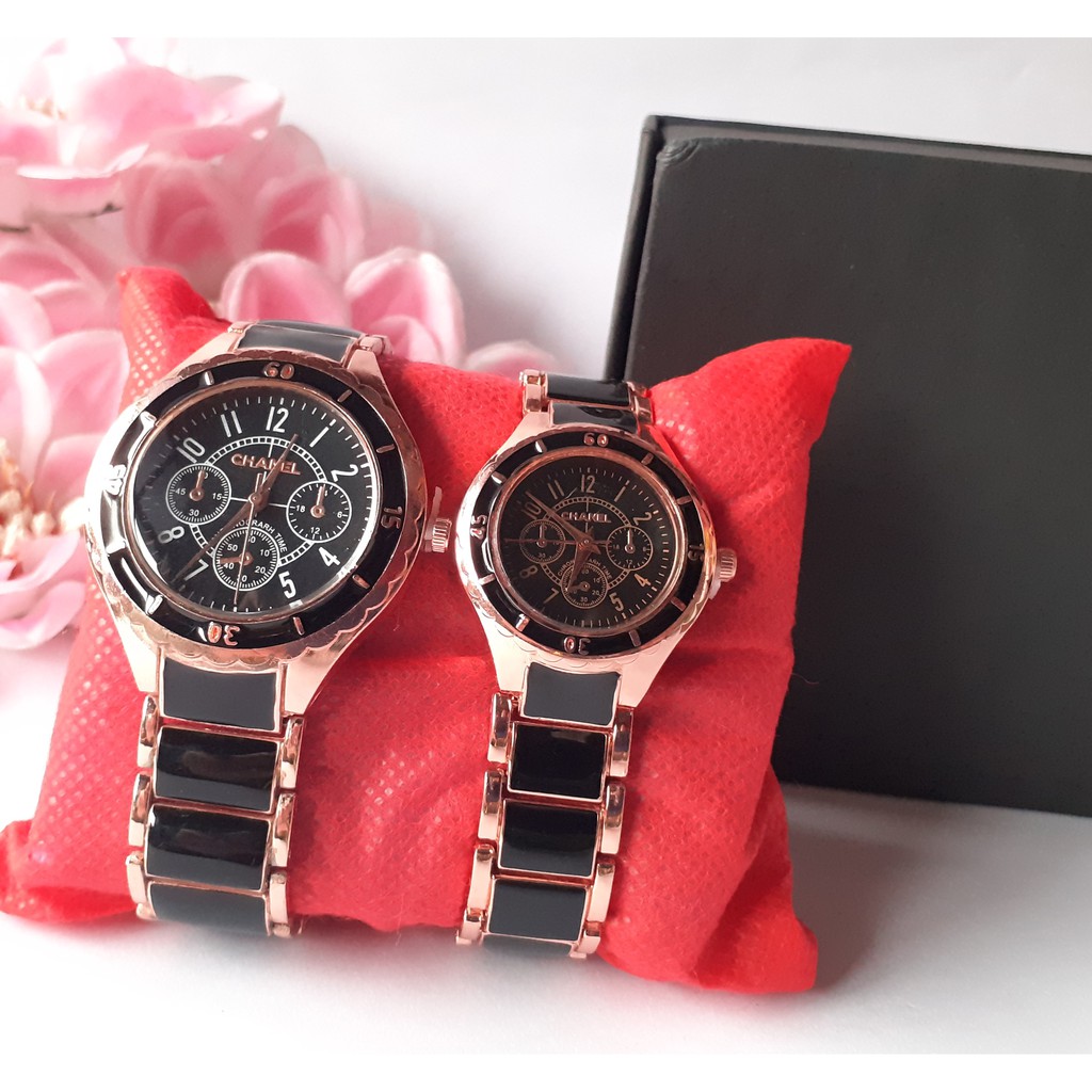 Jam Tangan Couple Rantai Elegan Gratis Kotak