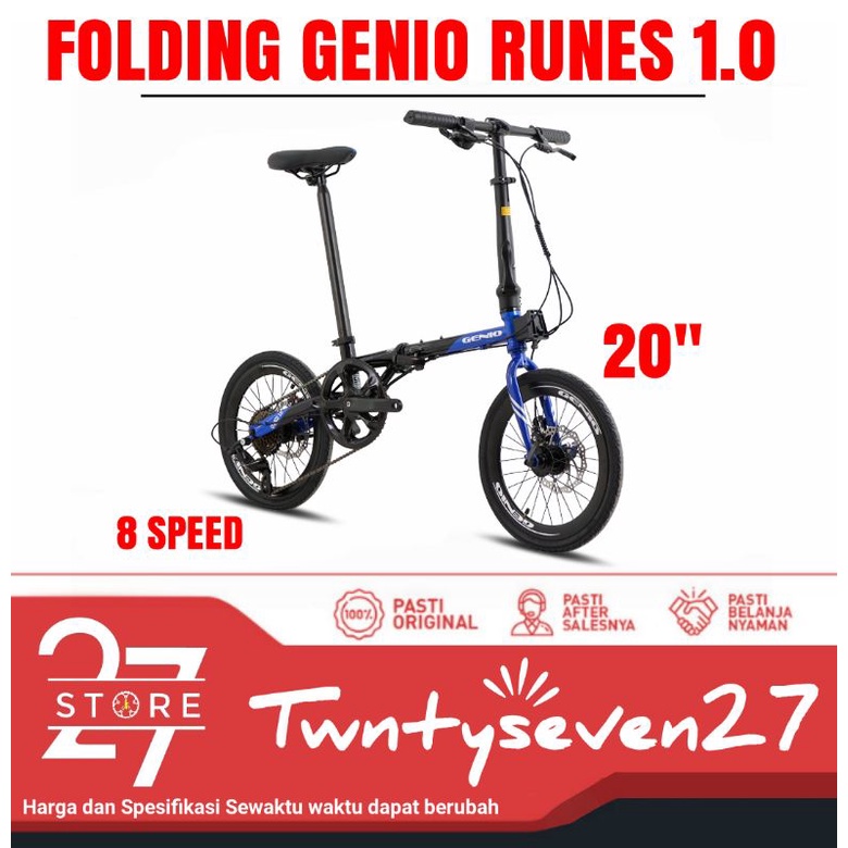 SEPEDA LIPAT MURAH GENIO RUNES 1.0 - 8 SPEED - 20"