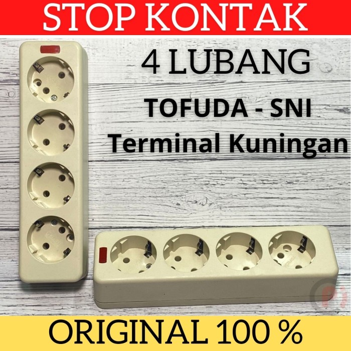 TOFUDA Stop Kontak Terminal Listrik Colokan 4L 4 Lubang Ada Indikator