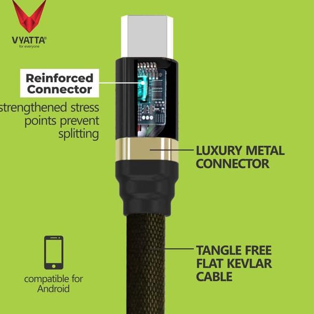 Terbaru-315  VYATTA BUNDLE TURBO V CHARGER + V CABLE USB TYPE C - VOOC 3.0 - Putih