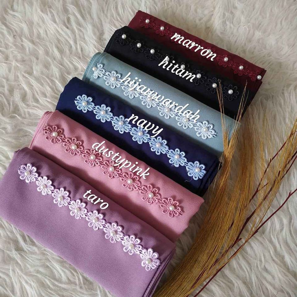 Pashmina Payet Mutiara Diamond 180 x 73 cm Hijab Termurah Kualitas Premium