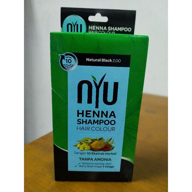 NYU HENNA SHAMPOO PEWARNA RAMBUT SACHET 4X20ML(1 BOX )