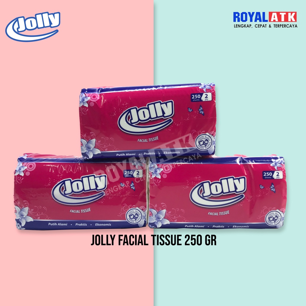 Tissue JOLLY 250 sheets 2 Ply | Tissue Facial Jolly | TISU MURAH