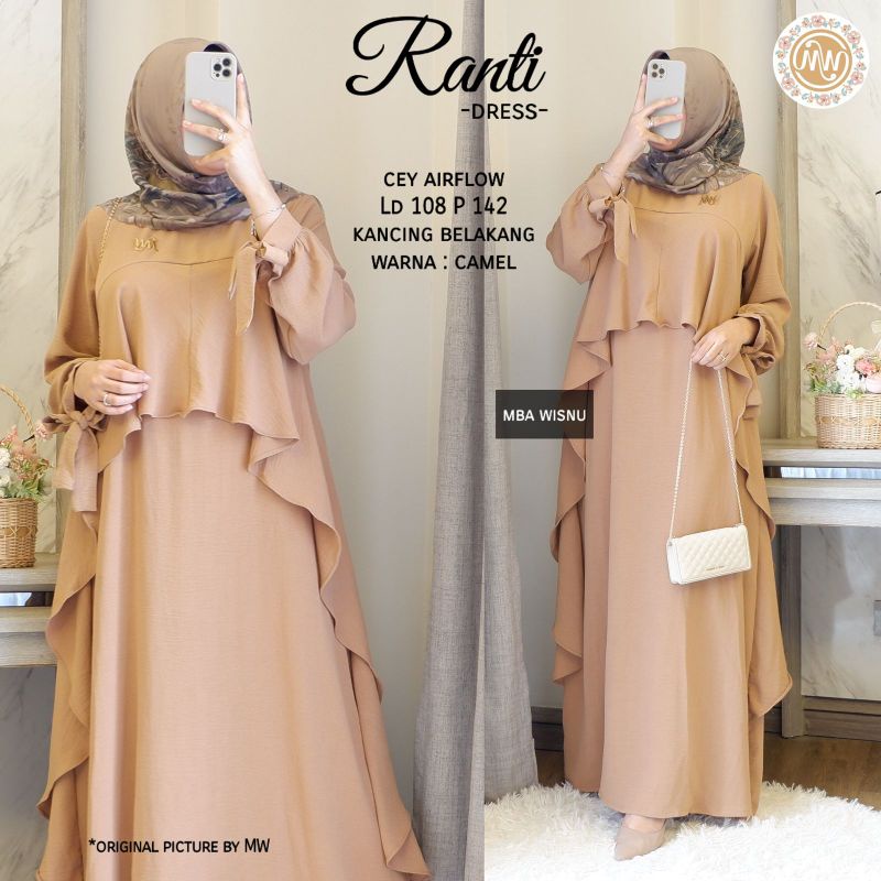 Ranti Dress Mba Wisnu Cey Airflow Gamis Kondangan Premium LD 108